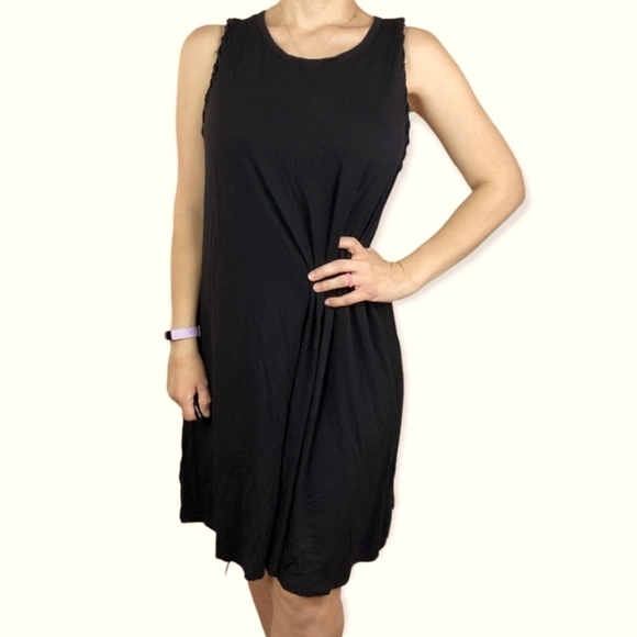 Maurices 24/7 Black Tank Knee Length Dress with Braided Accents sz0X - Picture 1 of 8